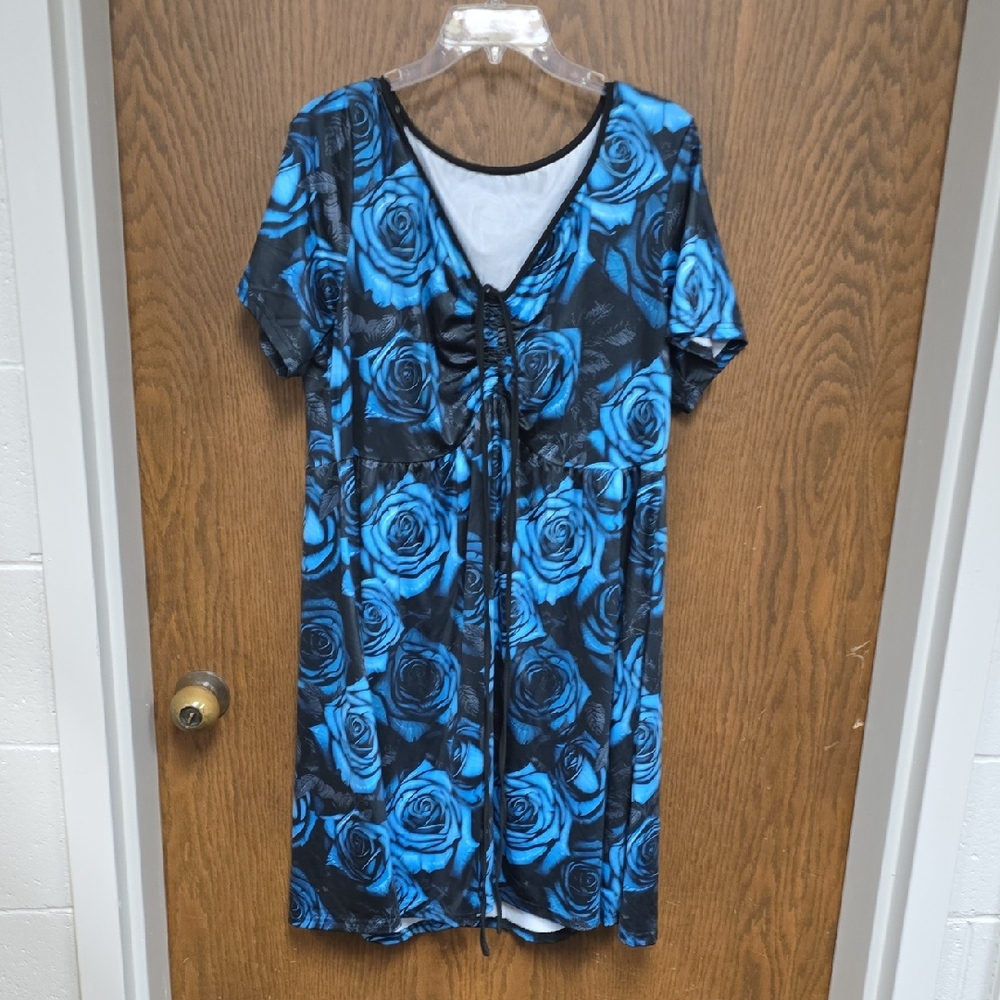 Blue Floral Women's Dress